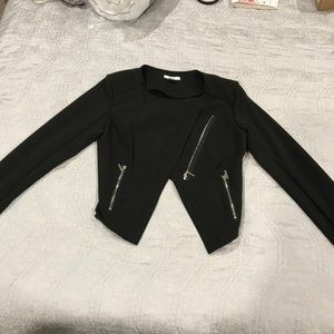 Bar III Moto bolero zipper jacket black SZ XL